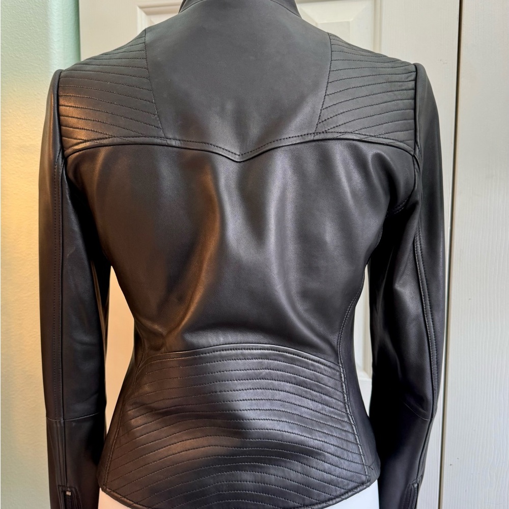 Bagatelle Black Asymmetric Leather Moto Jacket - Picture 5 of 6